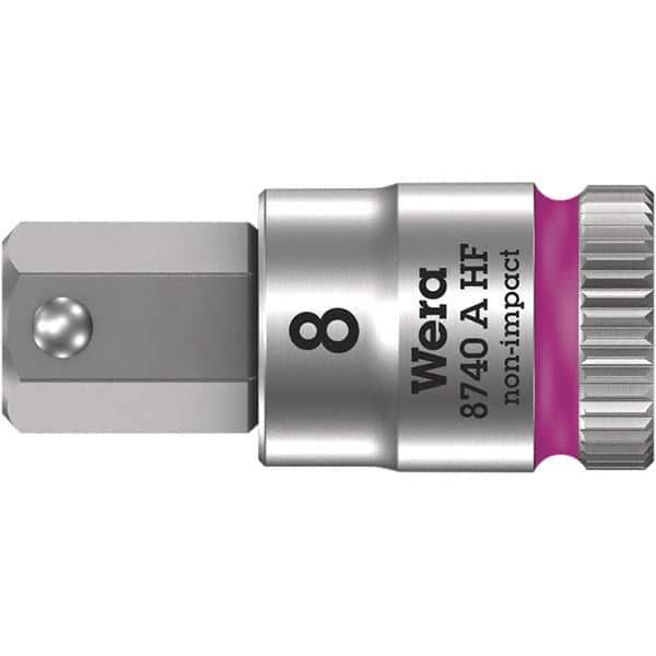 Wera - 1/4" Drive, 1/8" Hex Bit Socket - 3-3/4" OAL - Exact Tool & Supply