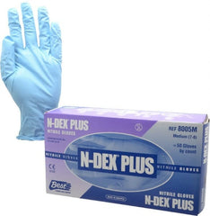 SHOWA - Size M, 8 mil, Industrial Grade, Powdered Nitrile Disposable Gloves - Exact Tool & Supply