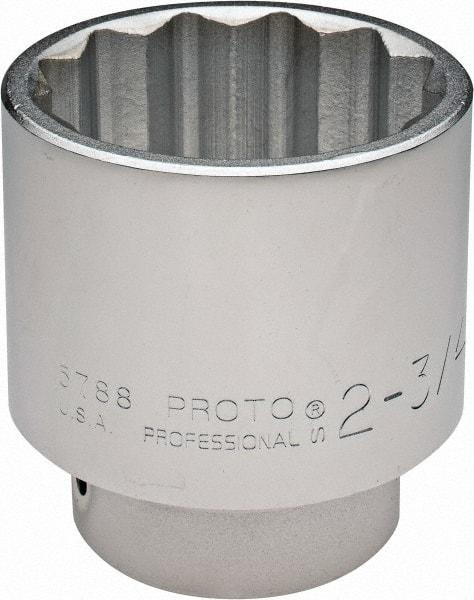 Proto - 2-3/4", 1" Drive, Standard Hand Socket - 12 Points, 4-7/16" OAL - Exact Tool & Supply
