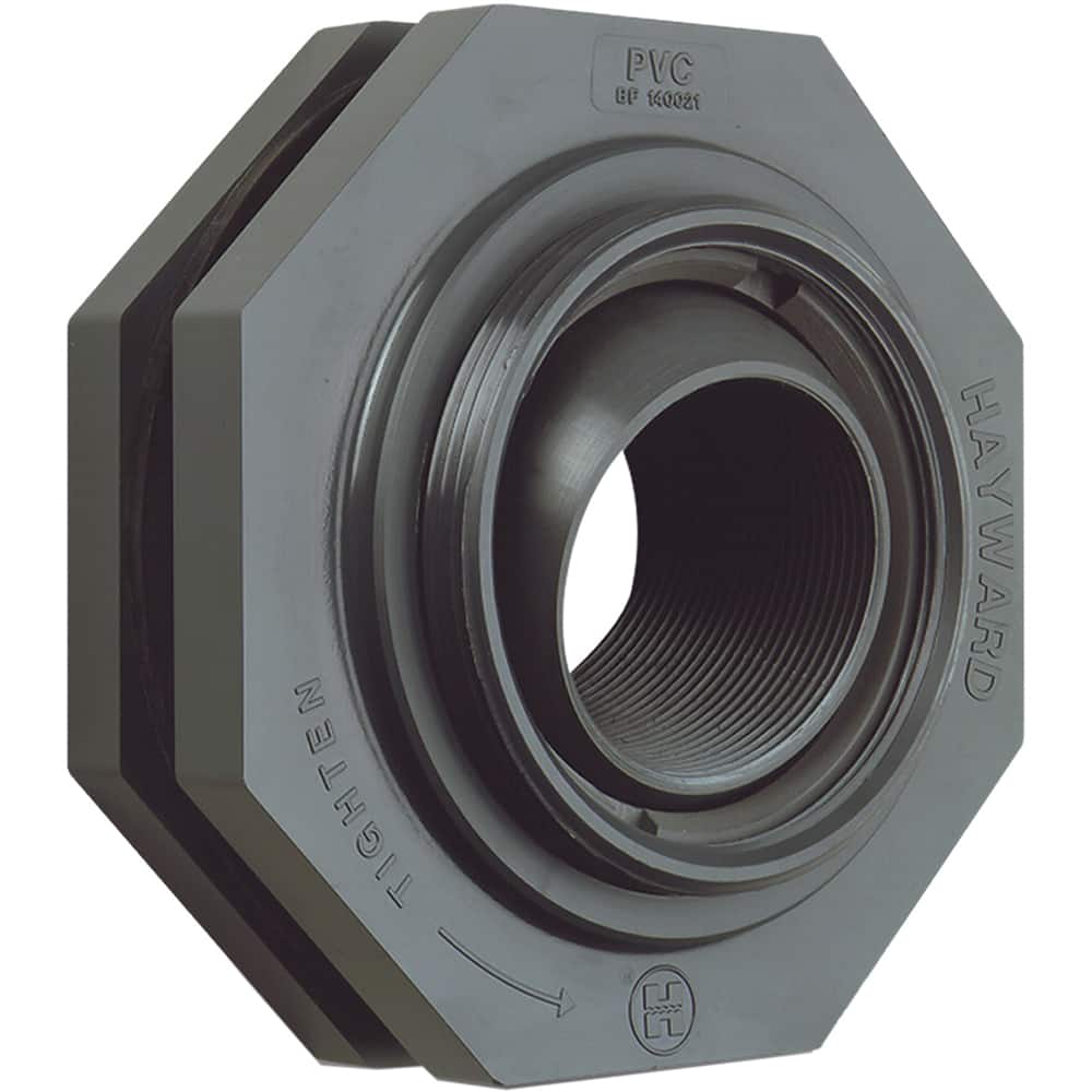 Hayward - Plastic Pipe Fittings; Type: Bulkhead Fitting ; Fitting Size: 3 (Inch); End Connections: FNPT x FNPT ; Material: PVC ; Schedule: 80 ; Maximum Pressure (psi): 150.00 - Exact Tool & Supply