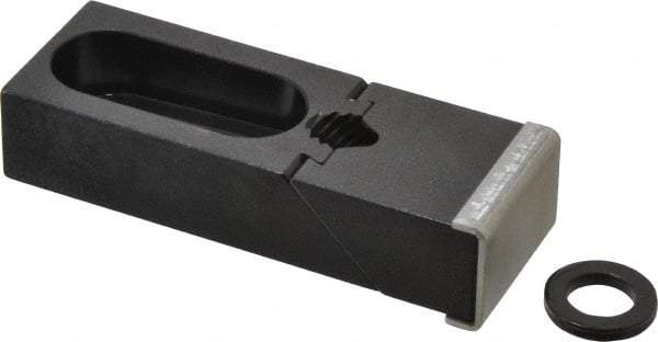TE-CO - 3-7/8" OAL x 1-1/2" Overall Width, Standard Grip Nose, Steel Manual Edge Clamp - Black Oxide Coating, 7/8" High, 1/2" Socket Cap Screw Slot, 1-1/4" Travel - Exact Tool & Supply