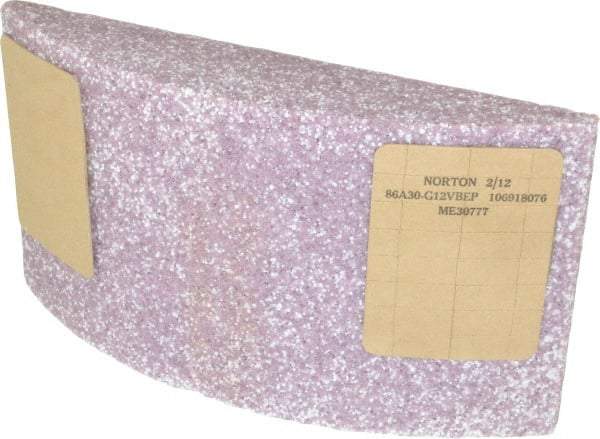 Norton - 11-1/4" Wide x 6" High x 2-1/4" Thick Grinding Segment - Aluminum Oxide, 30 Grit, Hardness G, Blue Print No. ME30777 - Exact Tool & Supply
