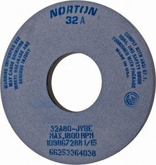 Norton - 14" Diam x 5" Hole x 1" Thick, J Hardness, 80 Grit Surface Grinding Wheel - Aluminum Oxide, Type 1, Medium Grade, 1,800 Max RPM, Vitrified Bond, No Recess - Exact Tool & Supply