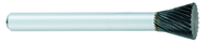 SN-7 -- 19mm x 16mm LOC x 6mm Shank x 50mm OAL Inverted Taper Carbide Medium Right Hand Spiral Burr - Exact Tool & Supply
