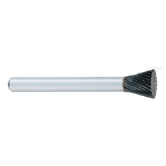 ‎SN-1 -1/4 × 5/16 LOC × 1/4 Shank × 2 OAL Inverted Taper Carbide Medium Right Hand Spiral Burr - Exact Tool & Supply