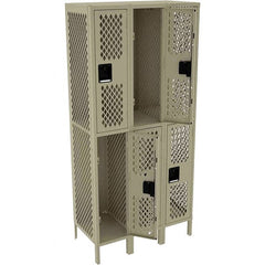 Tennsco - 6 Door, 2 Tier, Welded Locker - Exact Tool & Supply