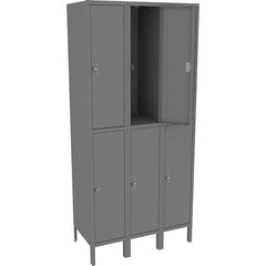 Tennsco - 6 Door, 2 Tier, Welded Locker - Exact Tool & Supply