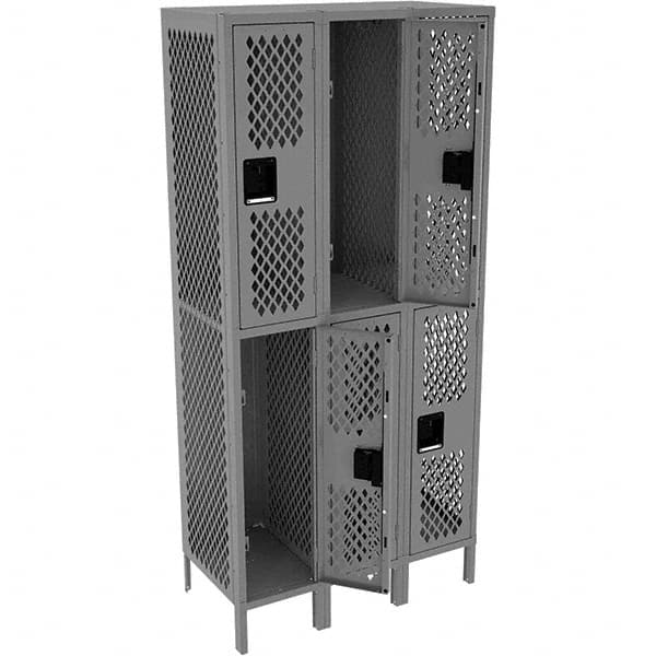 Tennsco - 6 Door, 2 Tier, Welded Locker - Exact Tool & Supply