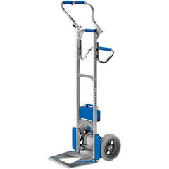 Wesco Industrial Products - 240 Lb Capacity 61" OAH Stair Climbing Battery Powered Appliance Truck - Fold Away Handle, Aluminum, Flat-Free Microcellular Foam Wheels - Exact Tool & Supply