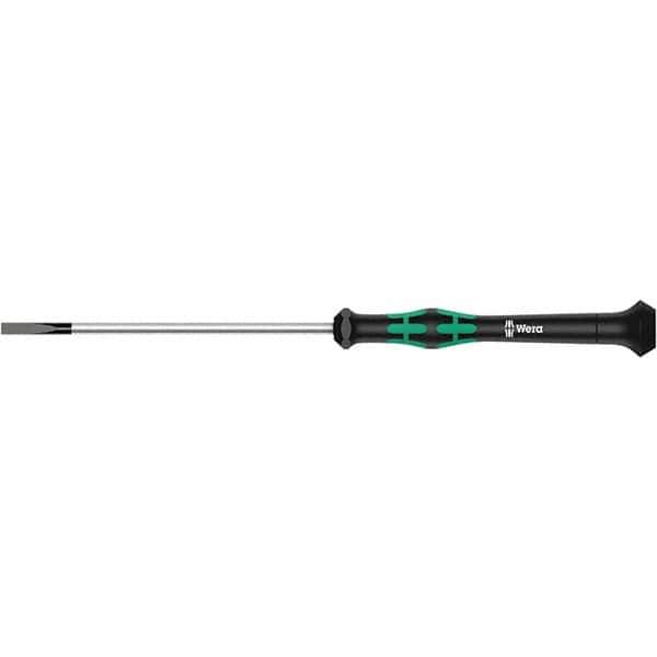 Wera - 2mm Blade Width, Slotted Screwdriver - 50mm Blade Length, Round Shank, Ergonomic Handle - Exact Tool & Supply