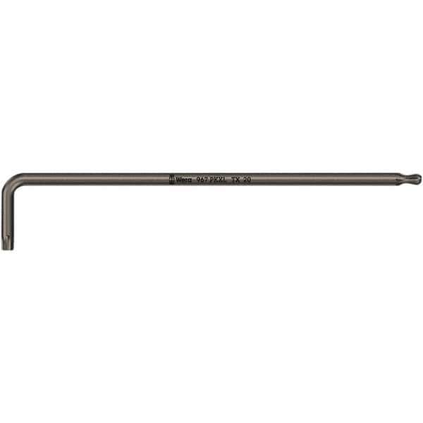 Wera - T30 Torx Key - L-Key Long Arm Handle, Black Oxide Finish, 195mm OAL - Exact Tool & Supply