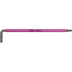 Wera - T27 Torx Key - L-Key Color Coded Cushion Grip Handle, Black Oxide Finish, 172mm OAL - Exact Tool & Supply
