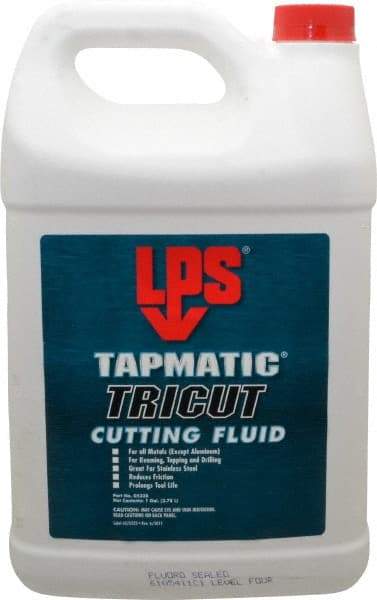 LPS - Tapmatic TriCut, 1 Gal Bottle Cutting & Tapping Fluid - Semisynthetic, For Boring, Broaching, Drawing, Drilling, Engraving, Facing, Milling, Reaming, Sawing, Stamping, Tapping, Threading, Turning - Exact Tool & Supply