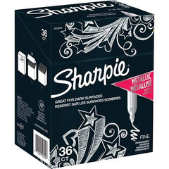 Sharpie - Markers & Paintsticks Type: Permanent Color: Metallic Silver - Exact Tool & Supply
