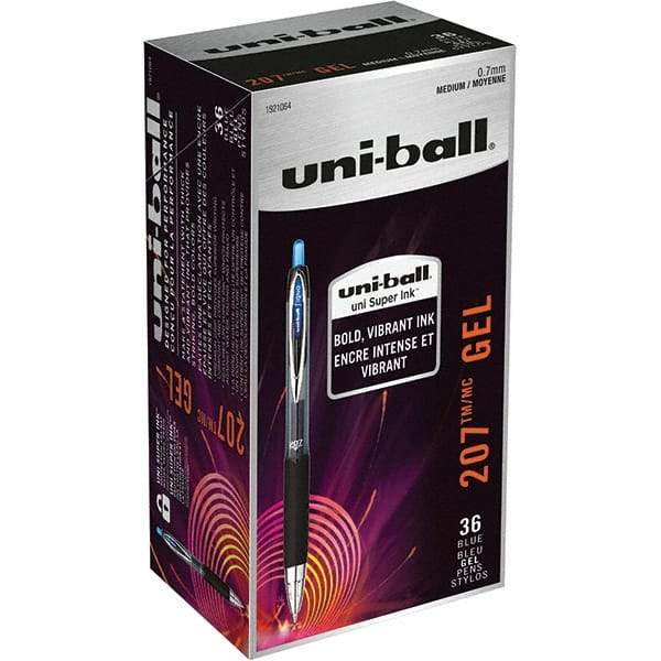 Uni-Ball - Pens & Pencils Type: Retractable Gel Color: Blue - Exact Tool & Supply