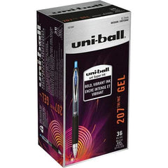 Uni-Ball - Pens & Pencils Type: Retractable Gel Color: Blue - Exact Tool & Supply