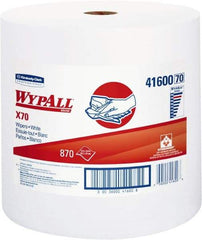 WypAll - X70 Dry Shop Towel/Industrial Wipes - Jumbo Roll, 13-3/8" x 12-1/2" Sheet Size, White - Exact Tool & Supply
