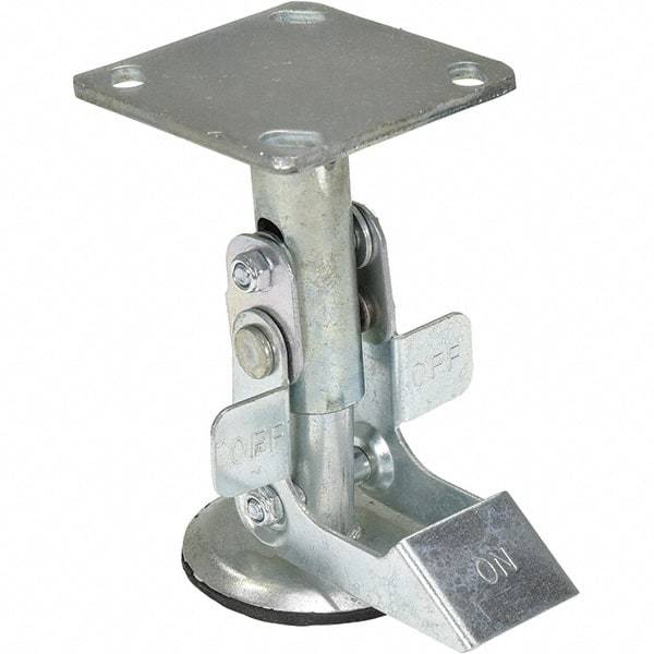 Vestil - 7" Mounting Height, Floor Truck Lock for 5" Diam Caster Wheels - 6" Retracted Clearance - Exact Tool & Supply