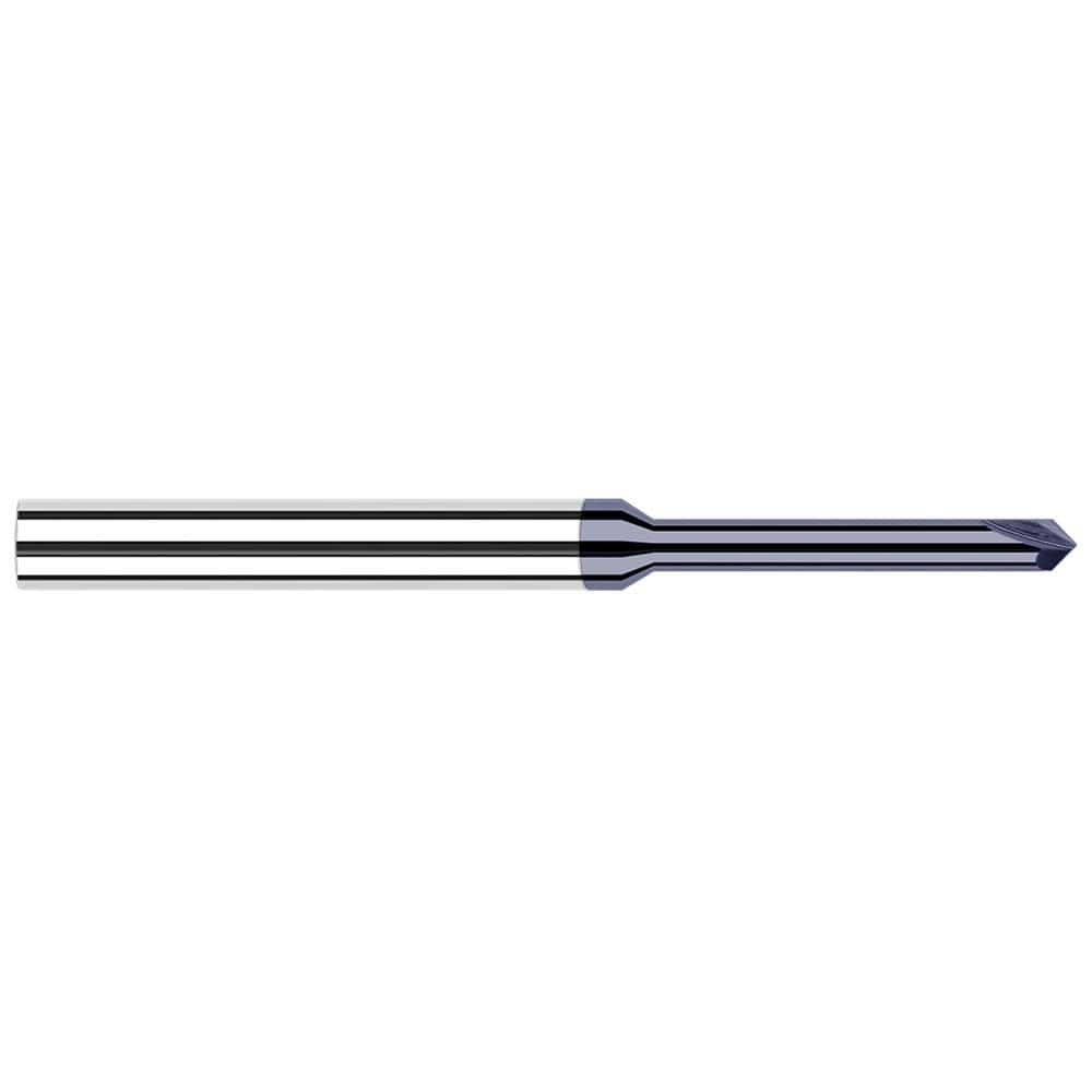 Harvey Tool - 0.02" Diam, 90°/90° 2-Flute Single End Solid Carbide Chamfer Mill - Exact Tool & Supply