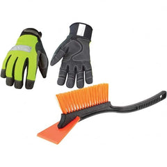 Youngstown - Size L (9) 3M Scotchlite, Synthetic Leather & Microfleece Windproof & Cold & Heat Protection High Visibility Work Gloves - Exact Tool & Supply