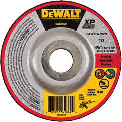 DeWALT - Depressed-Center Wheels Wheel Diameter (Inch): 4-1/2 Wheel Thickness (Inch): 1/4 - Exact Tool & Supply