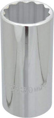Proto - 1/2" Drive, Deep Hand Socket - 12 Points, 3-1/4" OAL, Chrome Finish - Exact Tool & Supply