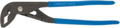 Channellock - 10" OAL, 1-1/4" Max Capacity, 5 Position Tongue & Groove Pliers - V-Jaws, Plastic Dipped Handles - Exact Tool & Supply