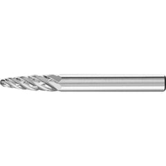 PFERD - SF-1, 1/4" Cut Diam, 1/4" Shank Diam, Carbide End Cut Tree with Radius End Burr - Exact Tool & Supply