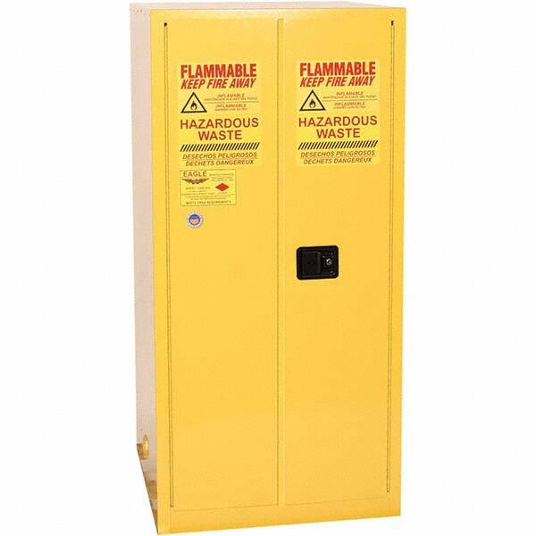 Eagle - Safety Cabinets Hazardous Chemical Type: Corrosive Chemicals Color: Yellow - Exact Tool & Supply