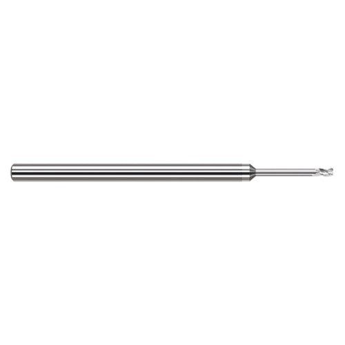 Variable Helix End Mills for Aluminum Alloys - 0.1875″ (3/16″) Cutter Diameter × 0.0050″ Radius × 0.2850″ Length of Cut × 1.0000″ (1″) Reach Carbide Corner Radius End Mill for Aluminum Alloys, 3 Flutes, TiB2 Coated - Exact Tool & Supply