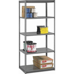 Tennsco - 5 Shelf Starter Open Steel Shelving - 48" Wide x 84" High x 24" Deep, Medium Gray - Exact Tool & Supply