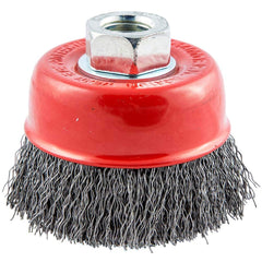 Norton - 2-3/4" Diam 5/8-11 Threaded Arbor Carbon Steel Fill Cup Brush - Exact Tool & Supply