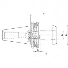 Mapal - CAT40 Taper Shank 20mm Hole Diam Hydraulic Tool Holder/Chuck - Exact Tool & Supply