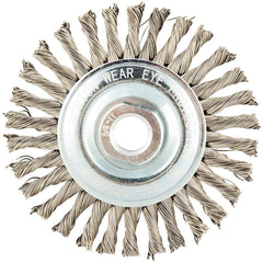 Norton - 4" OD, 5/8-11 Arbor Hole, Stringer Bead Stainless Steel Wheel Brush - Exact Tool & Supply