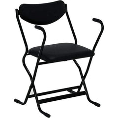 Vestil - 20-1/2" Wide x 28" High, Vinyl Folding Chair - Black - Exact Tool & Supply