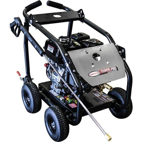 Simpson - Gas, 7.9 hp, 4,000 psi, 3.5 GPM, Cold Water Pressure Washer - AAA Triplex, 50' x 3/8" Hose - Exact Tool & Supply