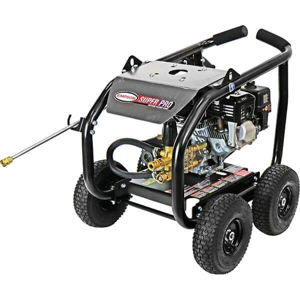 Simpson - Gas, 5.5 hp, 3,600 psi, 2.5 GPM, Cold Water Pressure Washer - AAA Triplex, 25' x 5/16" Hose - Exact Tool & Supply