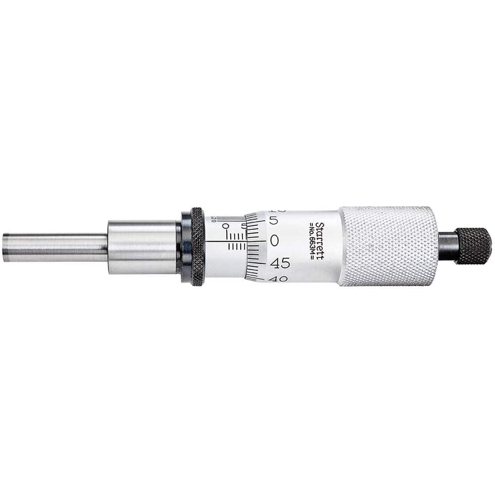 Starrett - Mechanical Micrometer Heads; Minimum Measurement (mm): 0 ; Maximum Measurement (Decimal Inch): 25 ; Thimble Diameter (mm): 18.00 ; Thimble Diameter (Decimal Inch): 0.7500 ; Digital Counter: No ; Graduation (mm): 0.001 - Exact Tool & Supply