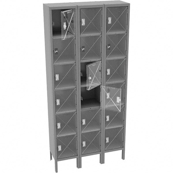 Tennsco - 18 Door, 6 Tier, Welded Locker - Exact Tool & Supply