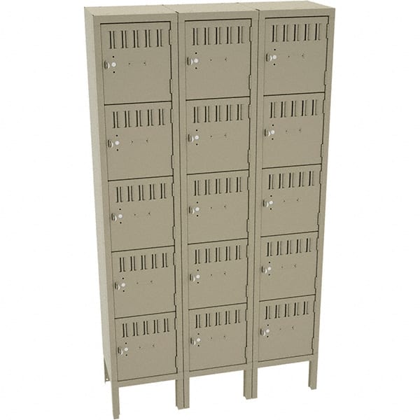 Tennsco - 15 Door, 5 Tier, Welded Locker - Exact Tool & Supply