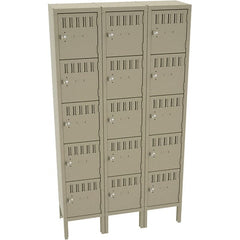 Tennsco - 15 Door, 5 Tier, Welded Locker - Exact Tool & Supply