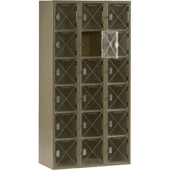 Tennsco - 18 Door, 6 Tier, Welded Locker - Exact Tool & Supply