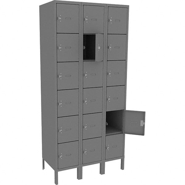 Tennsco - 18 Door, 18 Vertical Tier, Welded Locker - Exact Tool & Supply