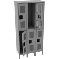 Tennsco - 6 Door, Double Tier, Welded Locker - Exact Tool & Supply