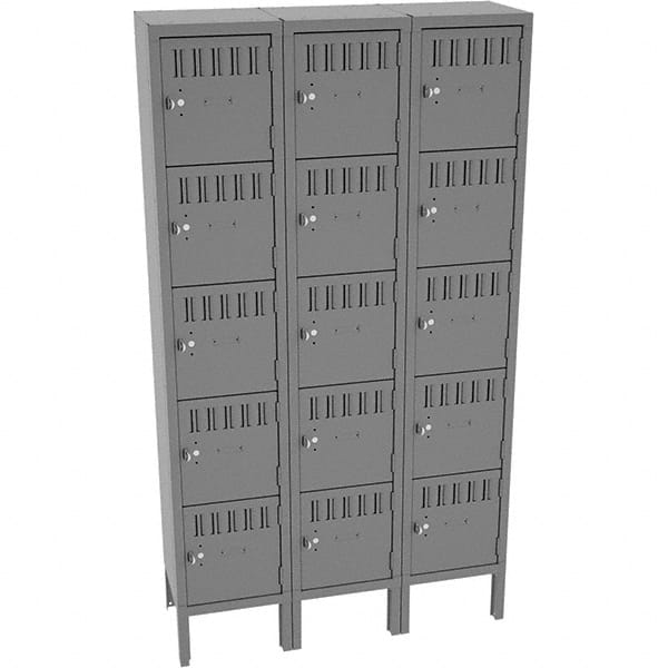Tennsco - 15 Door, 5 Tier, Welded Locker - Exact Tool & Supply