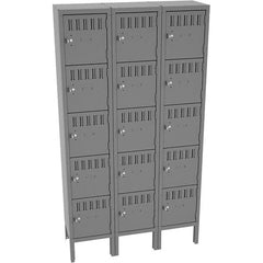 Tennsco - 15 Door, 5 Tier, Welded Locker - Exact Tool & Supply