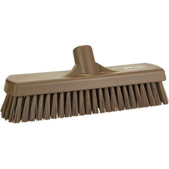 Vikan - 1.7" Bristle Length, Polyester Scrub Brush - 11-1/4" Long x 3" Wide Head, 11-1/4" OAL, Brown, Polypropylene Block - Exact Tool & Supply