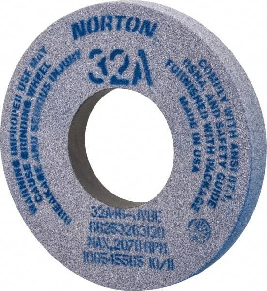Norton - 12" Diam x 5" Hole x 1-1/2" Thick, J Hardness, 46 Grit Surface Grinding Wheel - Aluminum Oxide, Type 1, Coarse Grade, 2,070 Max RPM, Vitrified Bond, No Recess - Exact Tool & Supply
