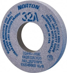 Norton - 12" Diam x 5" Hole x 1-1/2" Thick, J Hardness, 46 Grit Surface Grinding Wheel - Aluminum Oxide, Type 1, Coarse Grade, 2,070 Max RPM, Vitrified Bond, No Recess - Exact Tool & Supply