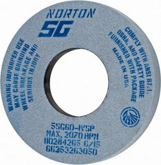 Norton - 12" Diam x 5" Hole x 1-1/2" Thick, I Hardness, 60 Grit Surface Grinding Wheel - Ceramic, Type 5, Medium Grade, 2,070 Max RPM, Vitrified Bond, One-Side Recess - Exact Tool & Supply